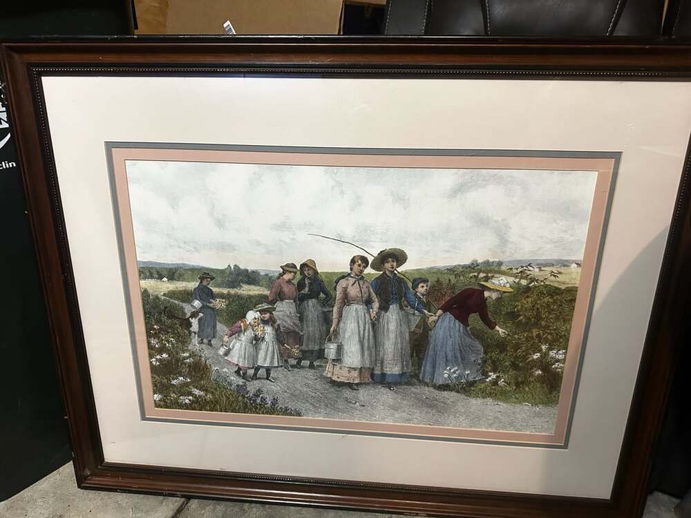 Jennie Augusta Brownscombe The Berry Pickers Etched by J. S. King Framed Print